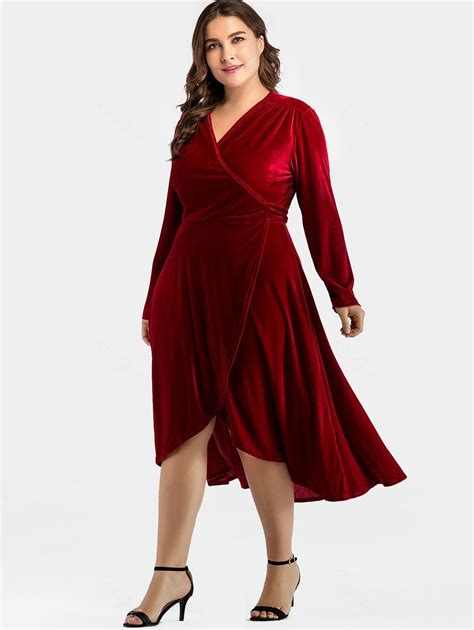 long plus size velvet dress